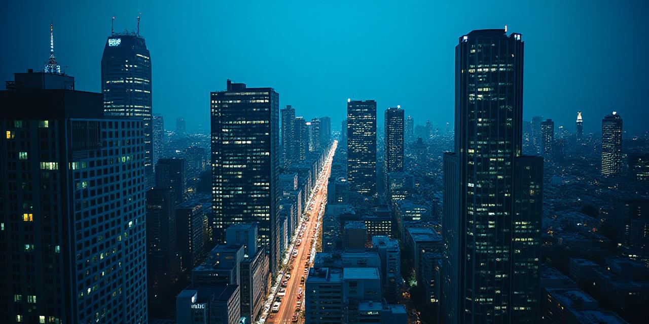 Tokyo Minato-ku Office District Night View